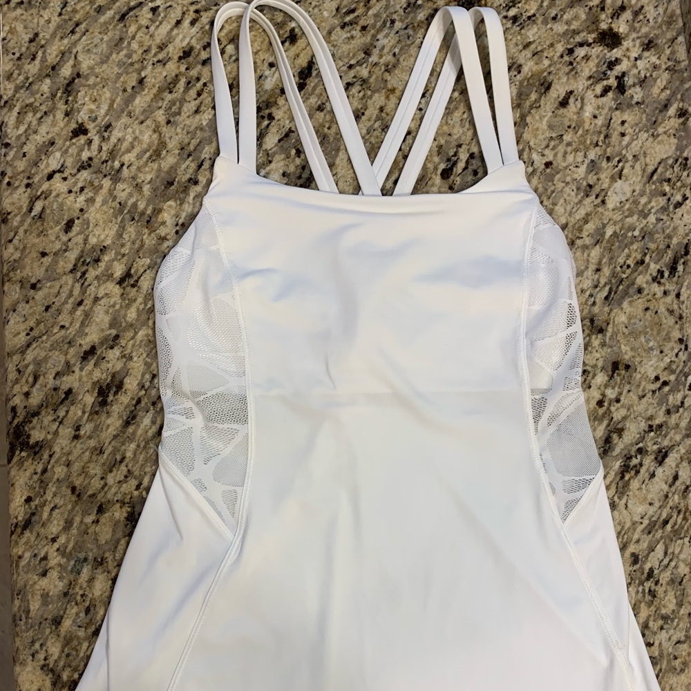 Lululemon White Racerback Workout Tank Top - Small